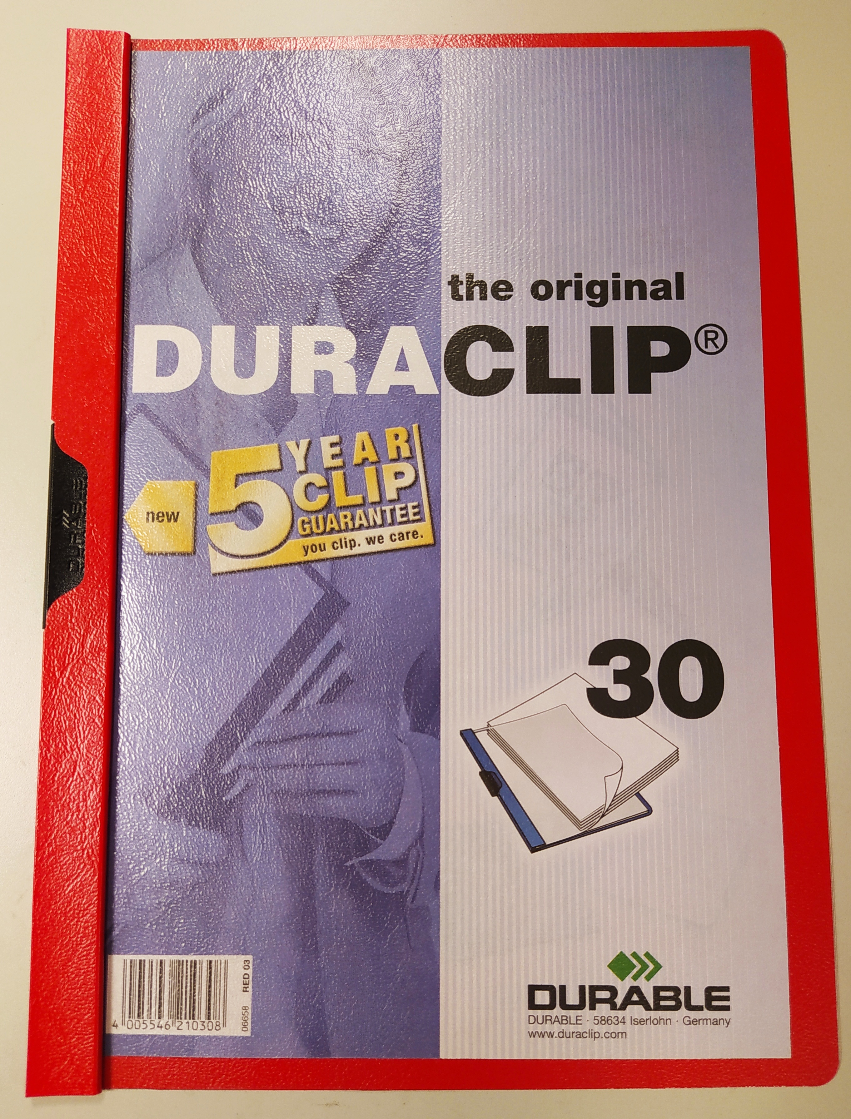 

Папка-скоросшиватель DURABLE A4 с клипом для брошюровки, 1 шт, Красный
