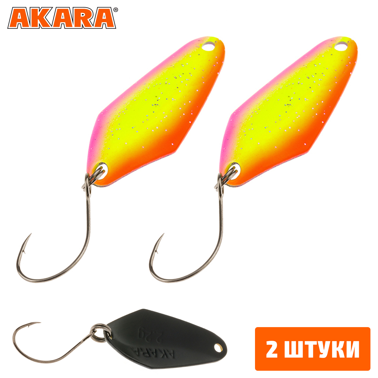 

Блесна колеблющаяся Akara Trout Time Tanto 2,8гр. 52 (2 Штуки), Tanto 2,8