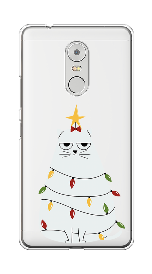 

Чехол на Lenovo K6 Note "Котик в гирлянде", Белый;красный;желтый, 112250-1
