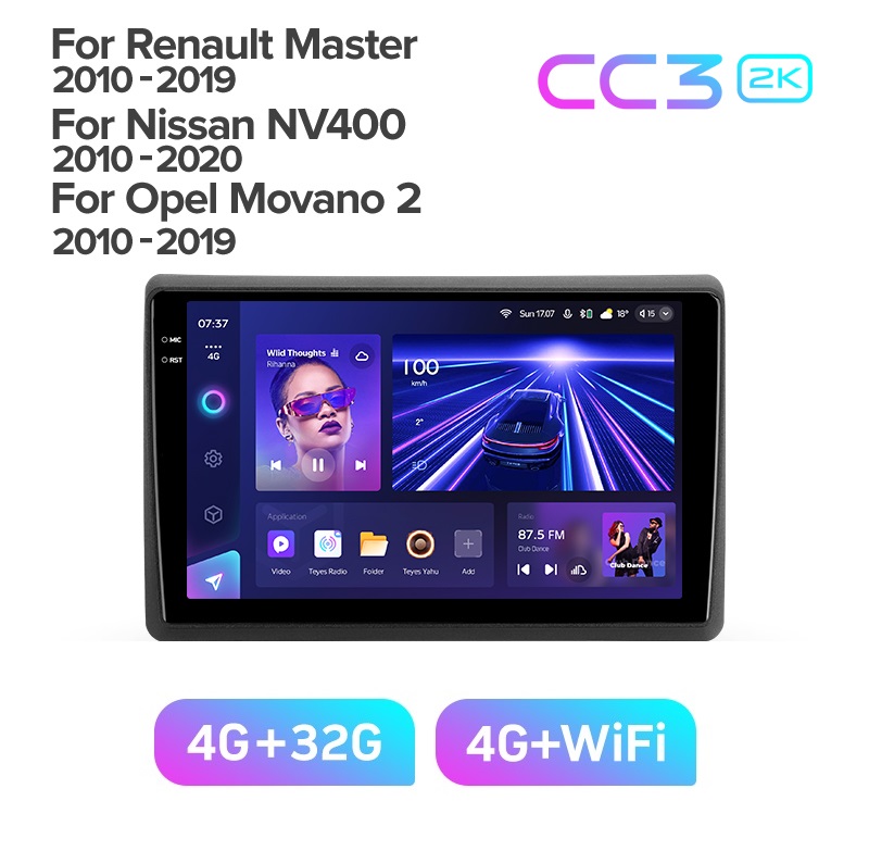 Магнитола TEYES RENAULT MASTER 2010-2019 г CC3 2K 432ГБ 3489000₽