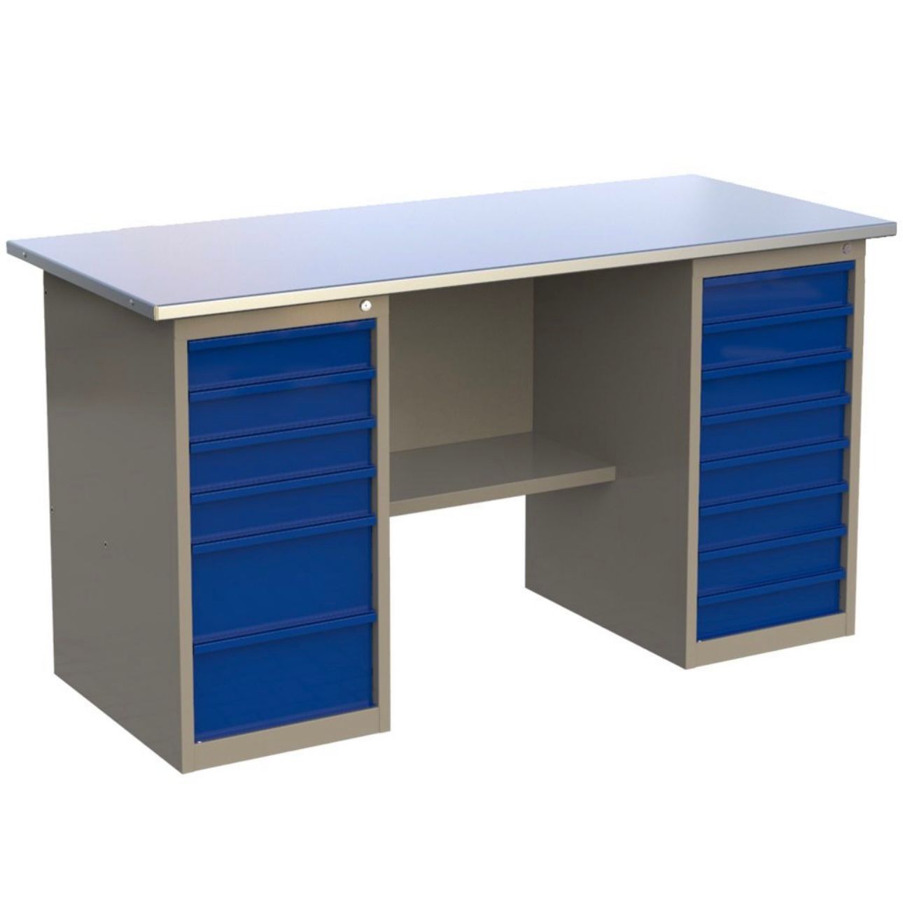 

Верстак слесарный стол металлический с тумбой Wellmet 1600ML6ML8, Синий;серый, 1600 ML-6/ML-8
