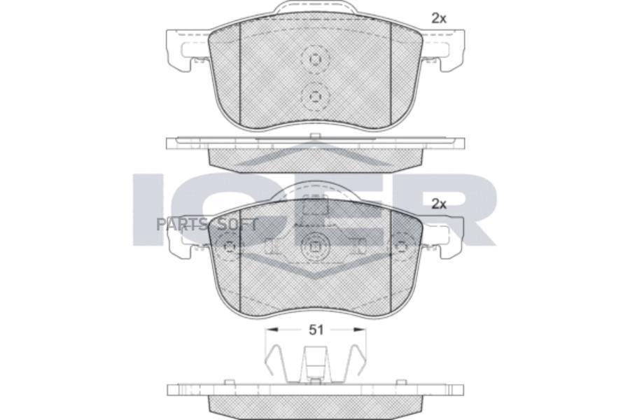 

Колодки дисковые передние Volvo S80 98>/V70/S60 00>/XC70 2.5D5 02>