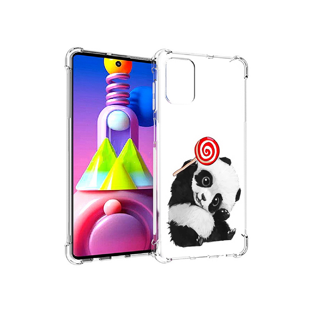 

Чехол MyPads Tocco для Samsung Galaxy M51 панда с леденцом (PT156838.490.534), Прозрачный, Tocco