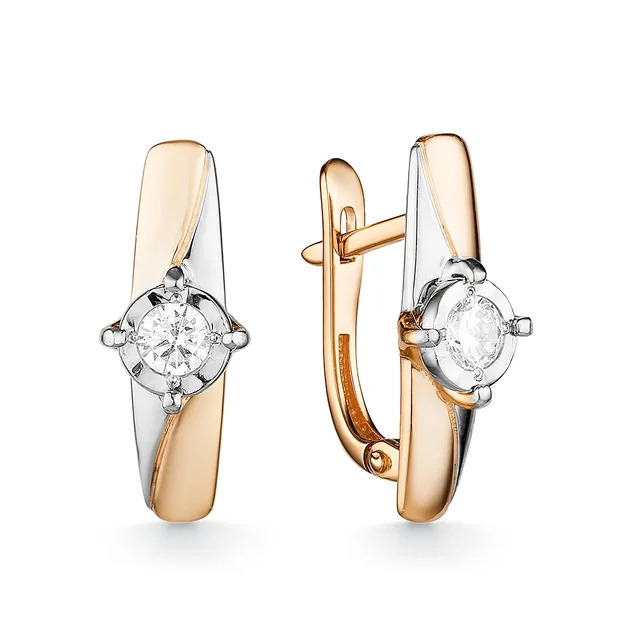 

Серьги из красного золота Гранат 21803691, фианит, 21803691