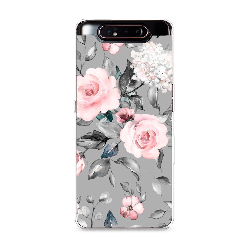 фото Чехол awog "розы на сером" для samsung galaxy a80