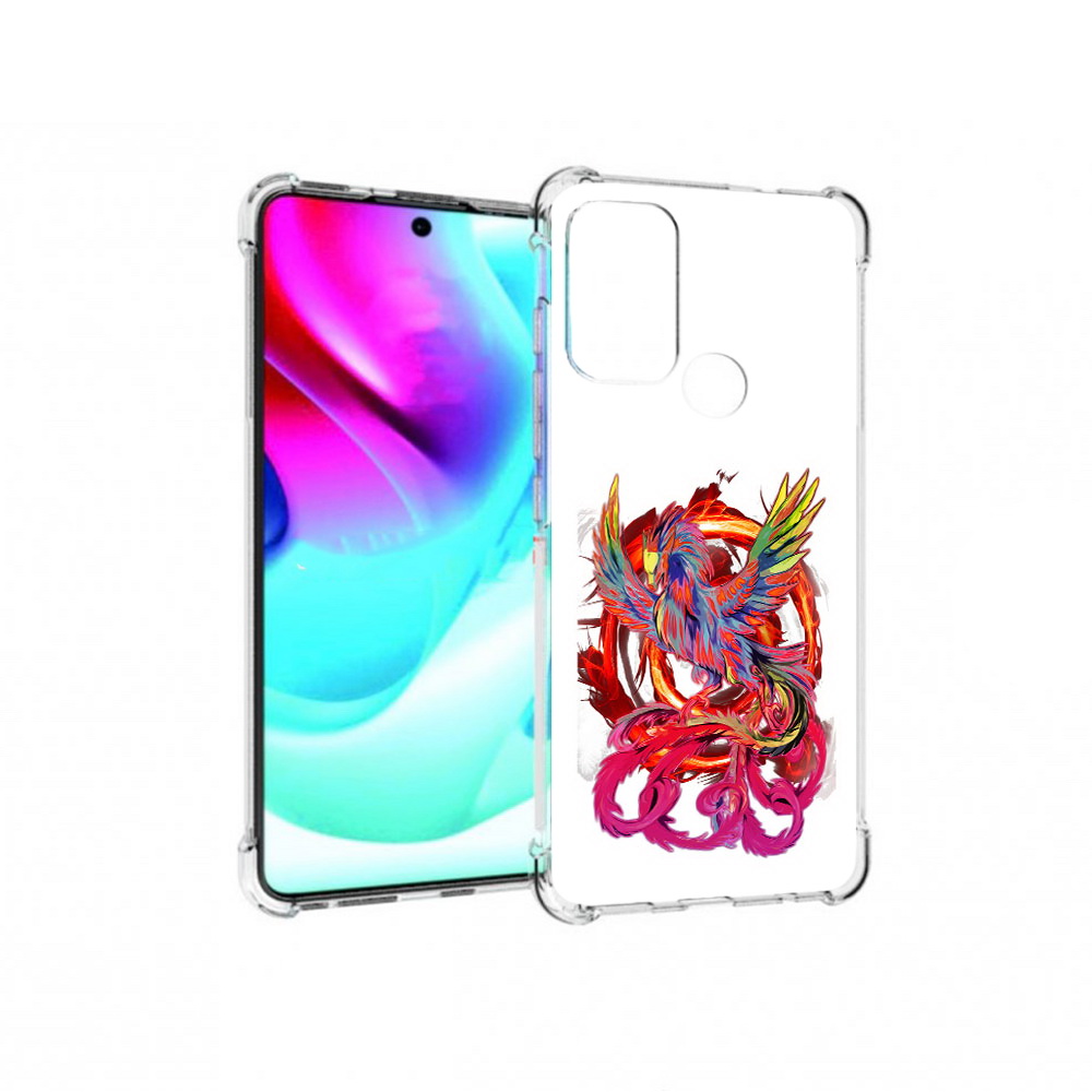 

Чехол MyPads Tocco для Motorola Moto G60S красочный феникс (PT227079.361.414), Прозрачный, Tocco