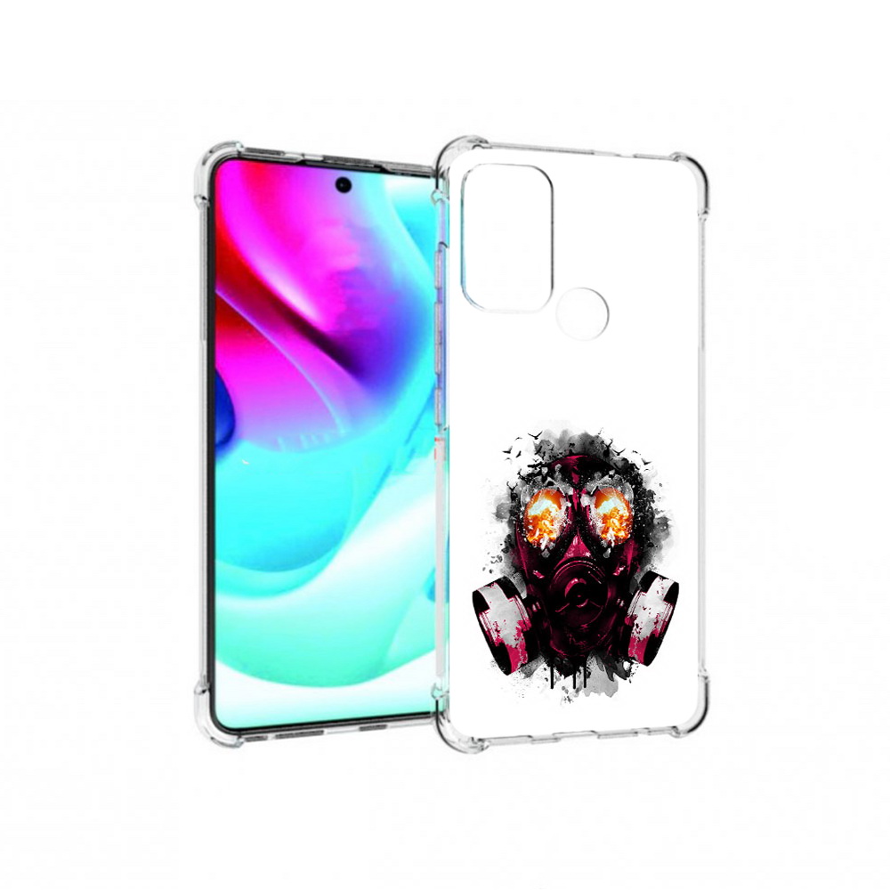 

Чехол MyPads Tocco для Motorola Moto G60S красный противогаз (PT227079.361.412), Прозрачный, Tocco