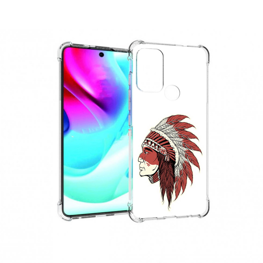 

Чехол MyPads Tocco для Motorola Moto G60S красный индеец (PT227079.361.411), Прозрачный, Tocco