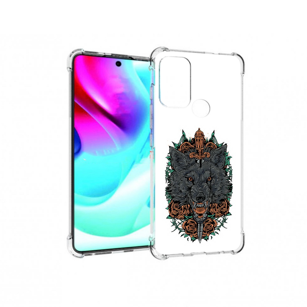 

Чехол MyPads Tocco для Motorola Moto G60S красивый злой волк (PT227079.361.409), Прозрачный, Tocco