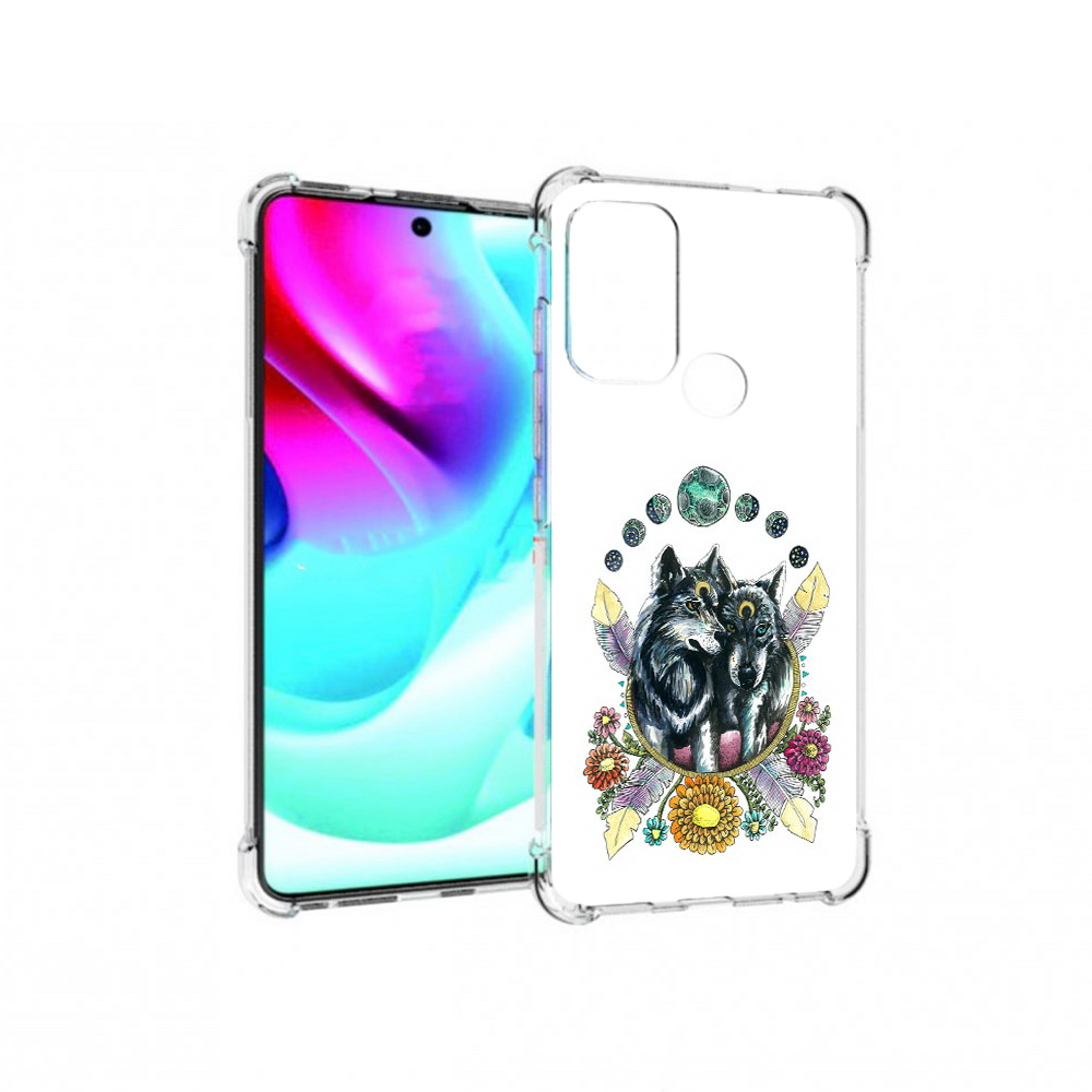 

Чехол MyPads Tocco для Motorola Moto G60S красивые волки абстракция (PT227079.361.408), Прозрачный, Tocco