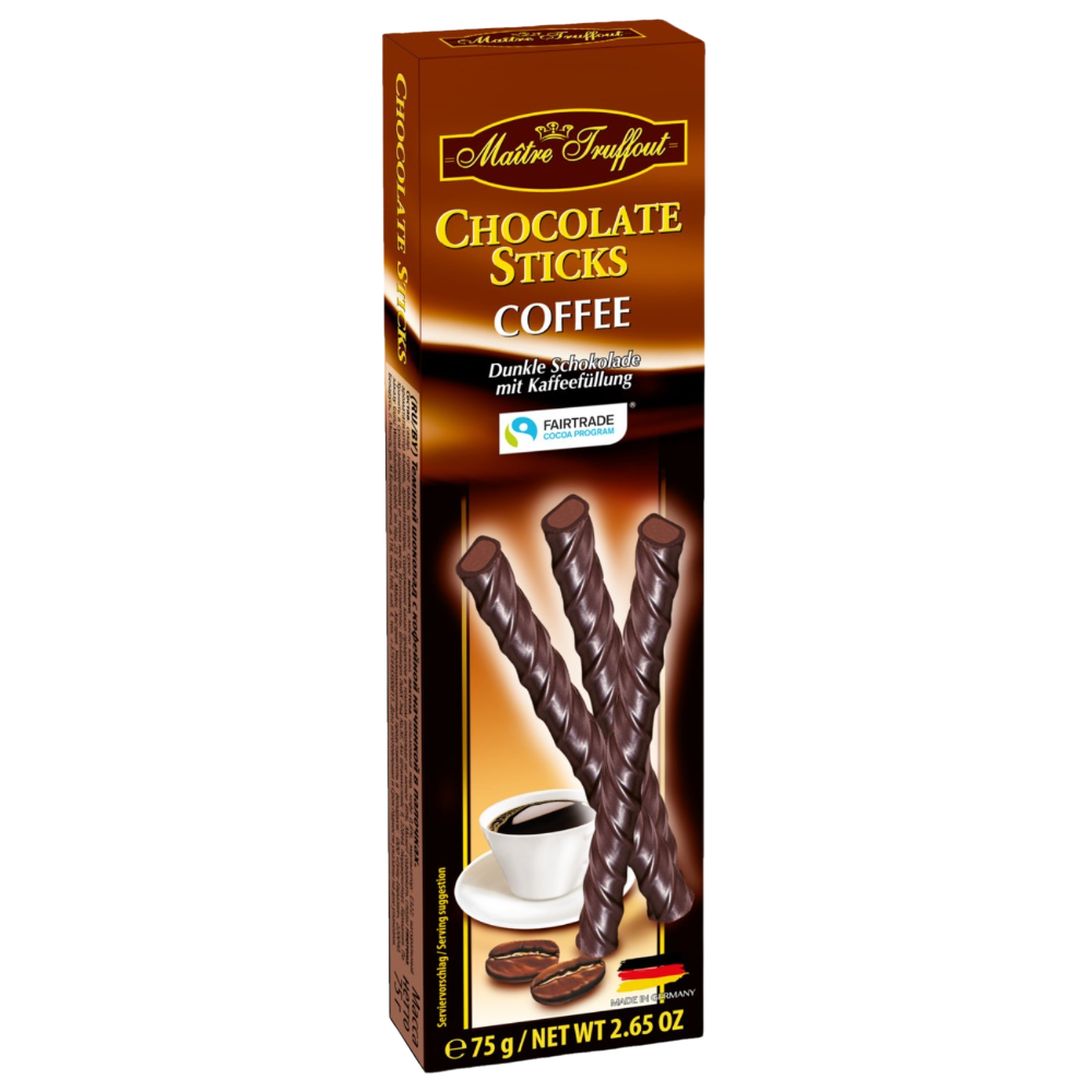 Шоколадные палочки Maitre Truffout с кофейным кремом 75 г