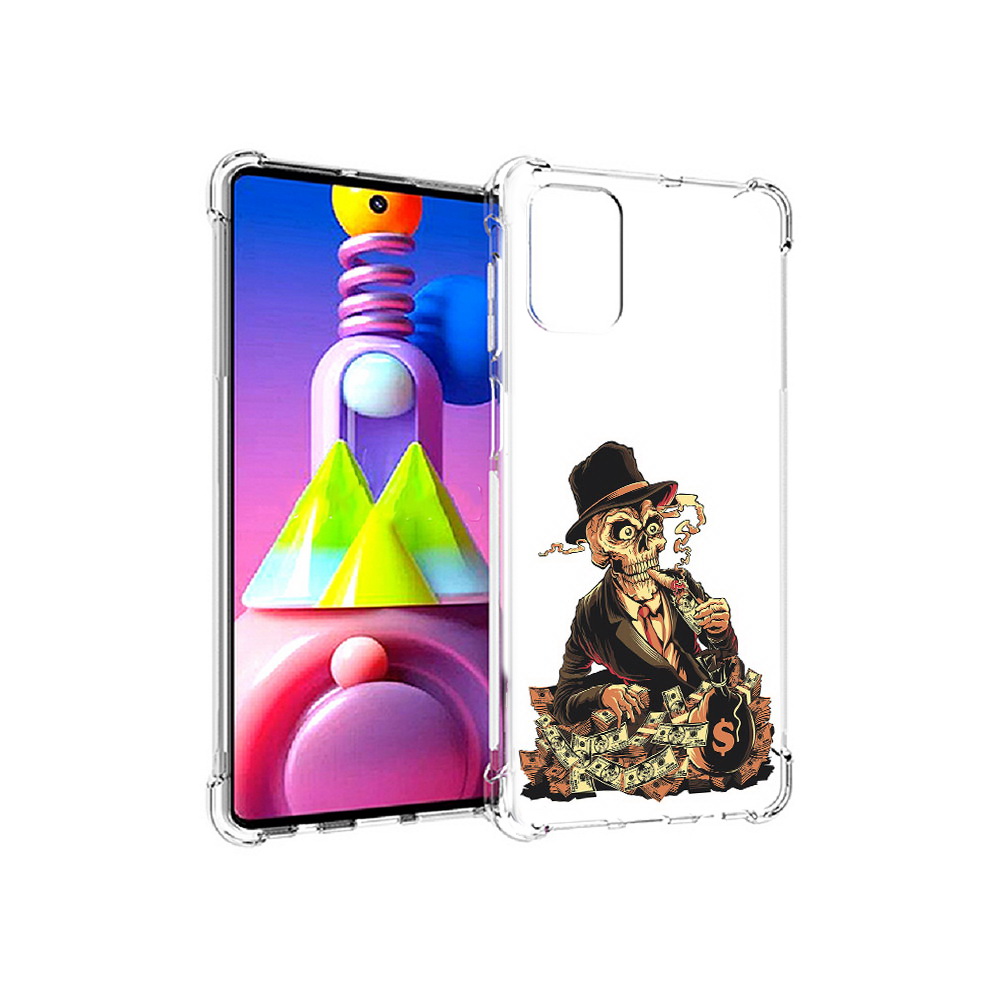 

Чехол MyPads Tocco для Samsung Galaxy M51 нарисованный череп с сигаретой, Прозрачный, Tocco