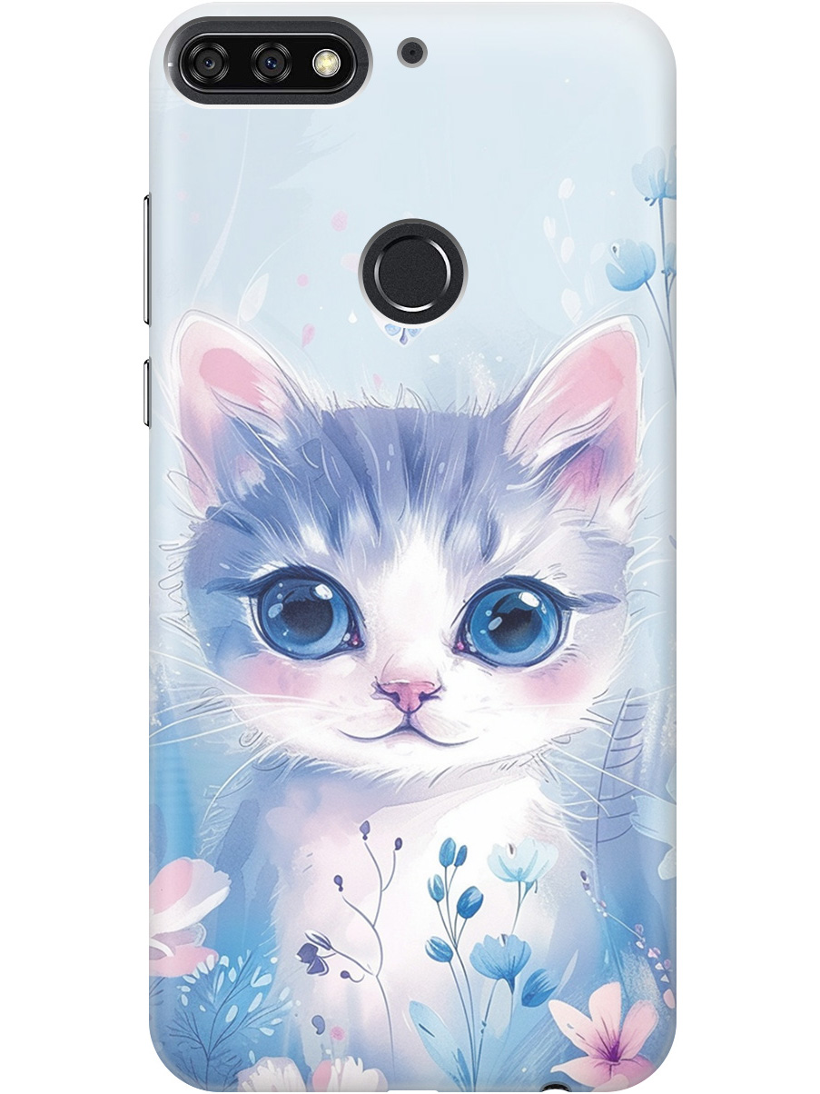 

Силиконовый чехол на Honor 7C / 7A Pro / Huawei Y6 Prime (2018) с принтом "Котик в цветах", Прозрачный;белый;голубой;розовый, 717873012