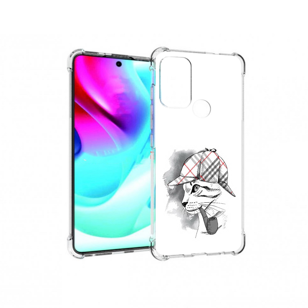 Чехол MyPads Tocco для Motorola Moto G60S кошка с трубкой (PT227079.361.405)