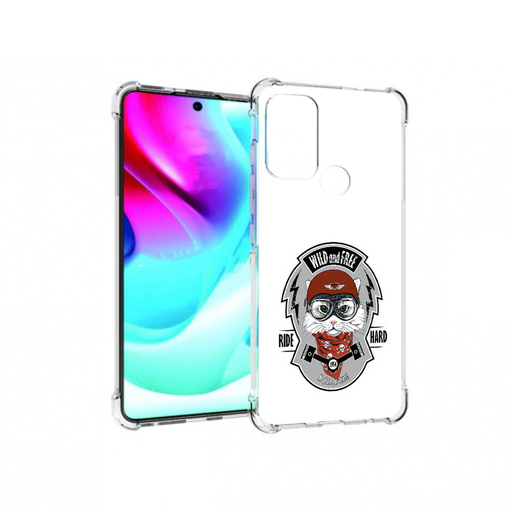 Чехол MyPads Tocco для Motorola Moto G60S кошка в шлеме (PT227079.361.404)