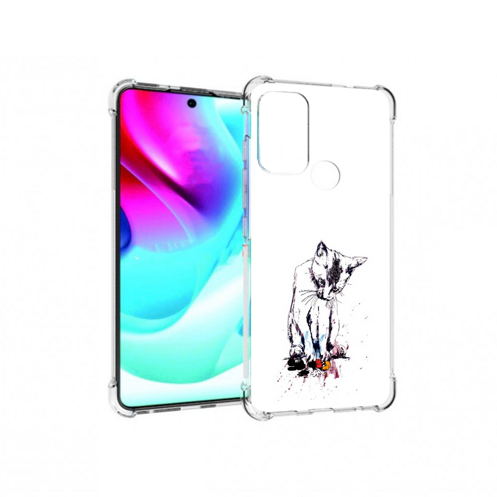 

Чехол MyPads Tocco для Motorola Moto G60S кот и микки (PT227079.361.399), Прозрачный, Tocco