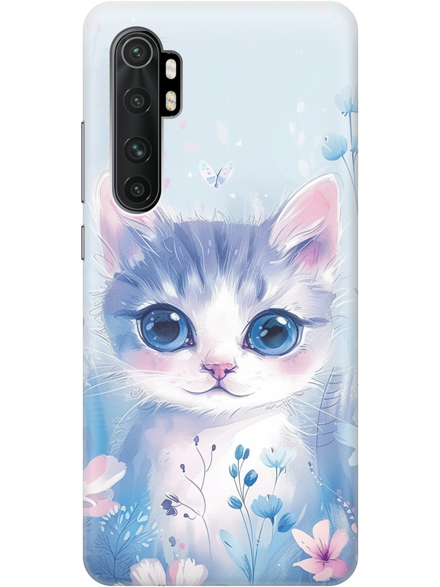 

Силиконовый чехол на Xiaomi Mi Note 10 Lite с принтом "Котик в цветах", Прозрачный;белый;голубой;розовый, 723101212