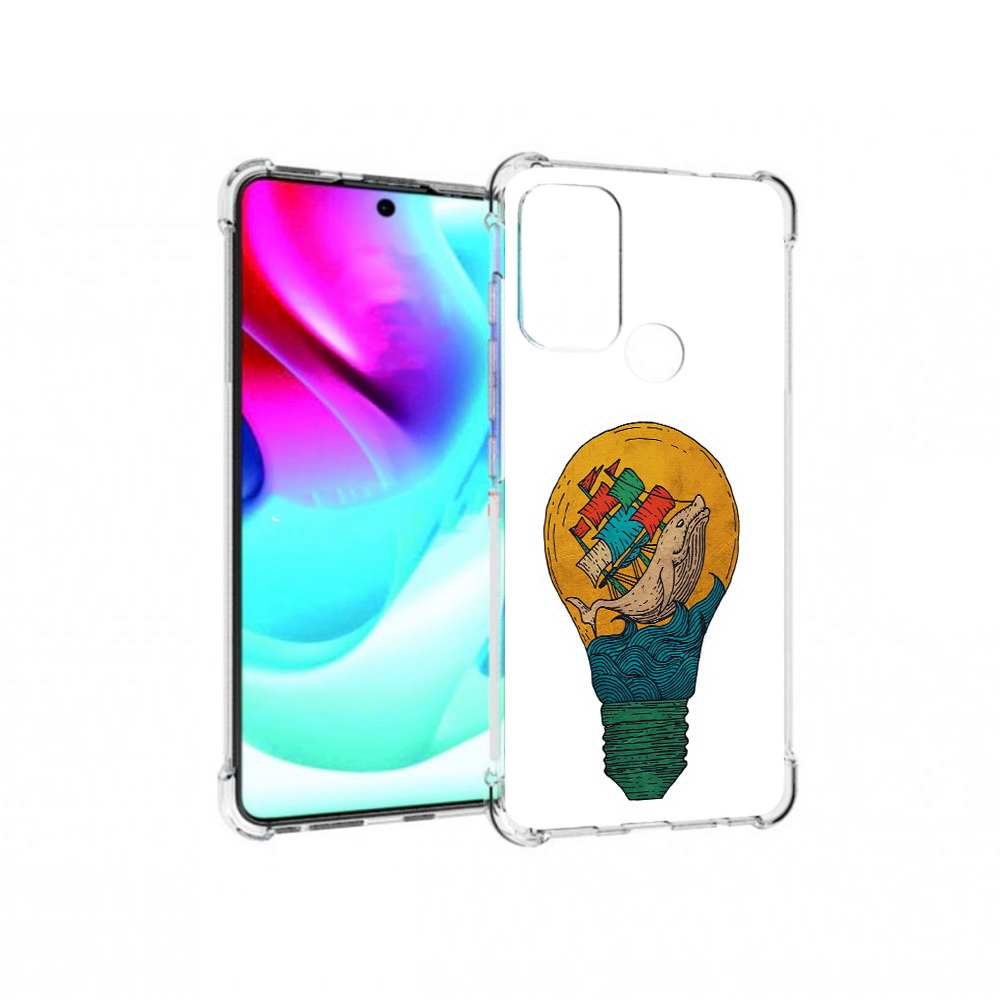 

Чехол MyPads Tocco для Motorola Moto G60S кит в лампочке с парусами (PT227079.361.387), Прозрачный, Tocco
