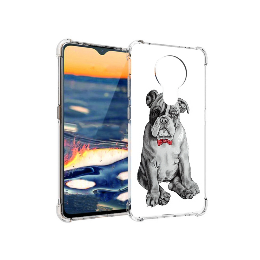 

Чехол MyPads Tocco для Nokia 5.3 праздничный щенок (PT227052.106.554), Прозрачный, Tocco