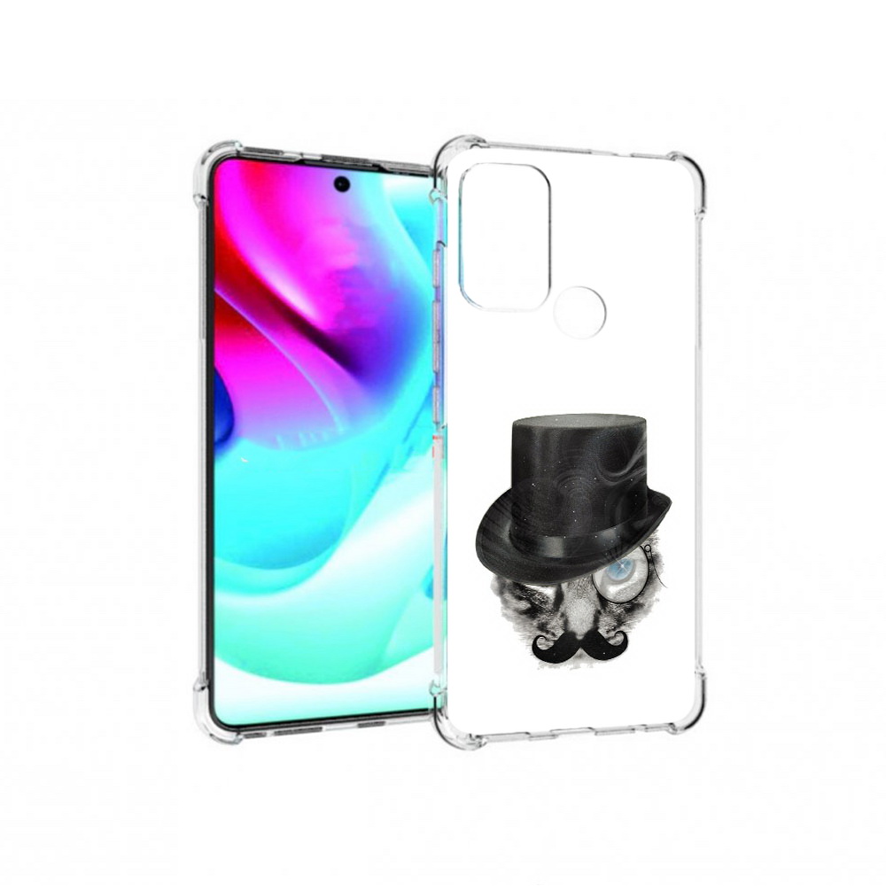 

Чехол MyPads Tocco для Motorola Moto G60S интелегентный кот (PT227079.361.378), Прозрачный, Tocco