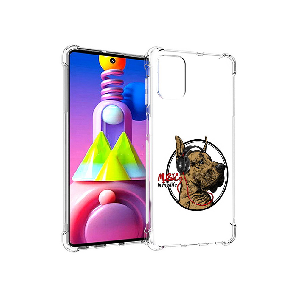 

Чехол MyPads Tocco для Samsung Galaxy M51 музыкальная собака (PT156838.490.490), Прозрачный, Tocco