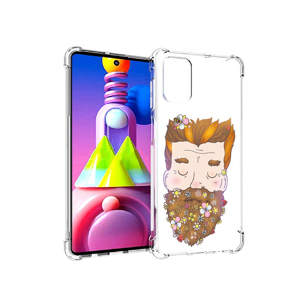 

Чехол MyPads Tocco для Samsung Galaxy M51 мужчина с цветами в бороде (PT156838.490.489), Прозрачный, Tocco
