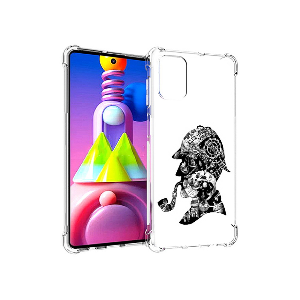 

Чехол MyPads Tocco для Samsung Galaxy M51 мужчина с трубкой абстракция (PT156838.490.488), Прозрачный, Tocco