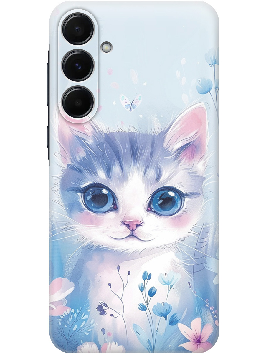 

Силиконовый чехол на Samsung Galaxy A35 с принтом "Котик в цветах", Прозрачный;белый;голубой;розовый, 780484312
