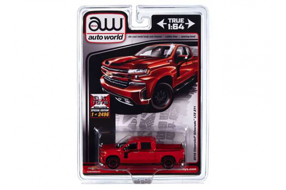 Модель коллекционная AUTO WORLD Chevrolet silverado ltz Z71 (2019), red/black