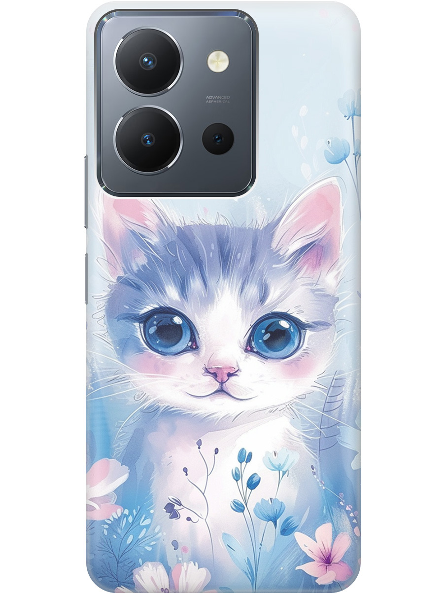 

Силиконовый чехол на Vivo Y36 с принтом "Котик в цветах", Прозрачный;белый;голубой;розовый, 772628412