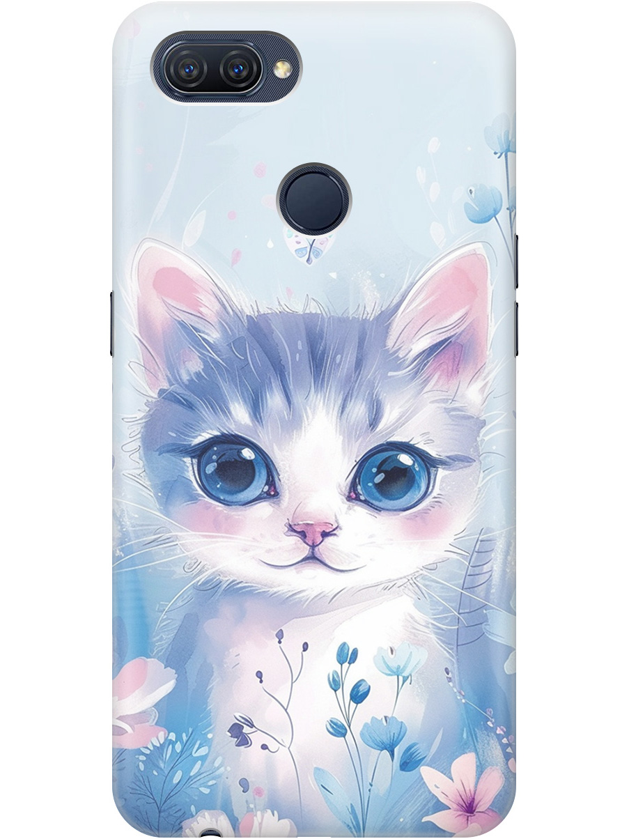 

Силиконовый чехол на Oppo A12 / A7 / A5s с принтом "Котик в цветах", Прозрачный;белый;голубой;розовый, 725455112