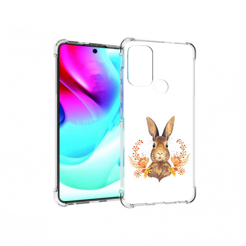 

Чехол MyPads Tocco для Motorola Moto G60S зайка в цветах (PT227079.361.349), Прозрачный, Tocco
