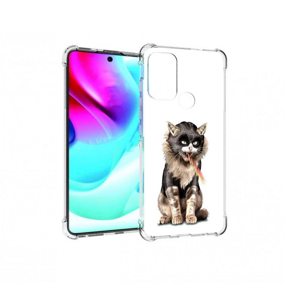 

Чехол MyPads Tocco для Motorola Moto G60S дьяволский кот (PT227079.361.341), Прозрачный, Tocco