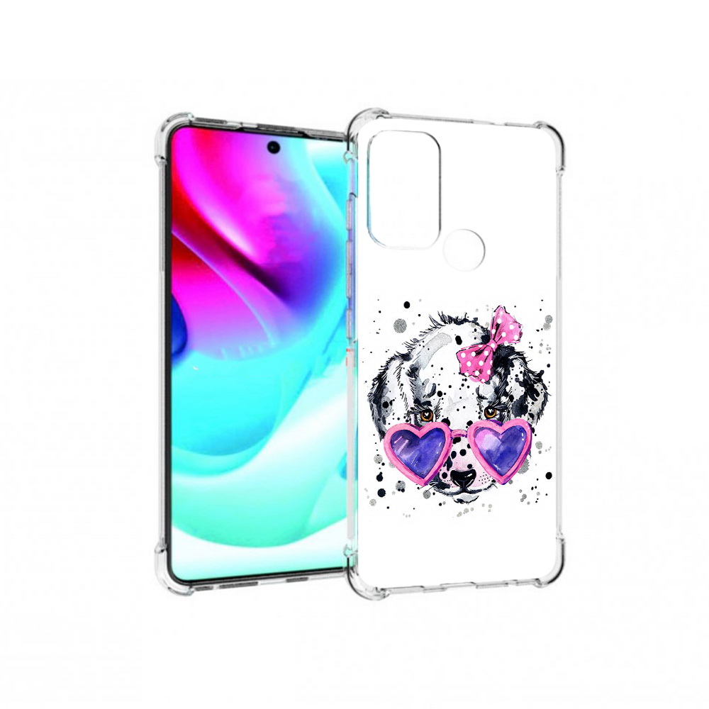 

Чехол MyPads Tocco для Motorola Moto G60S долматинец в очках (PT227079.361.337), Прозрачный, Tocco