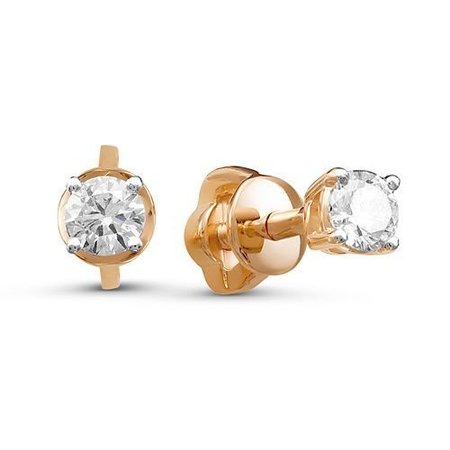 

Серьги из красного золота Первая Бриллиантовая 2-263-10, бриллиант, 2-263-10