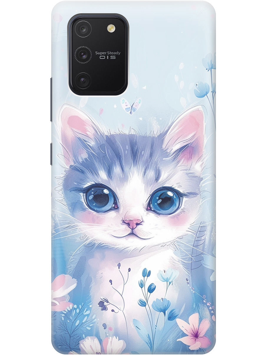

Силиконовый чехол на Samsung Galaxy S10 Lite с принтом "Котик в цветах", Прозрачный;белый;голубой;розовый, 722694712