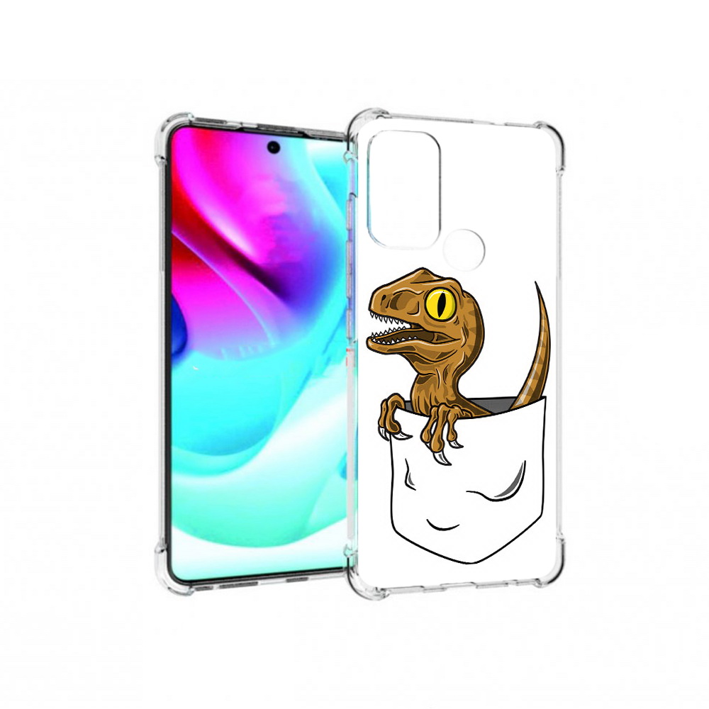

Чехол MyPads Tocco для Motorola Moto G60S динозавр в кармане (PT227079.361.327), Прозрачный, Tocco