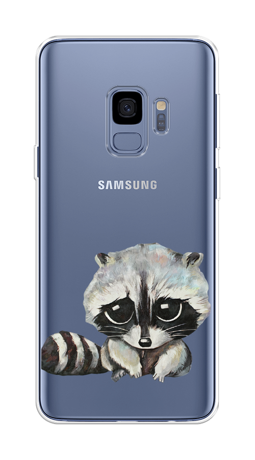 

Чехол на Samsung Galaxy S9 "Большеглазый енот", Серый;черный;прозрачный, 25750-1