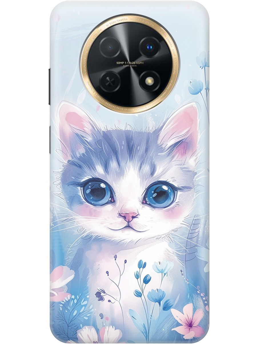 

Силиконовый чехол на Huawei nova Y91 с принтом "Котик в цветах", Прозрачный;белый;голубой;розовый, 772566912