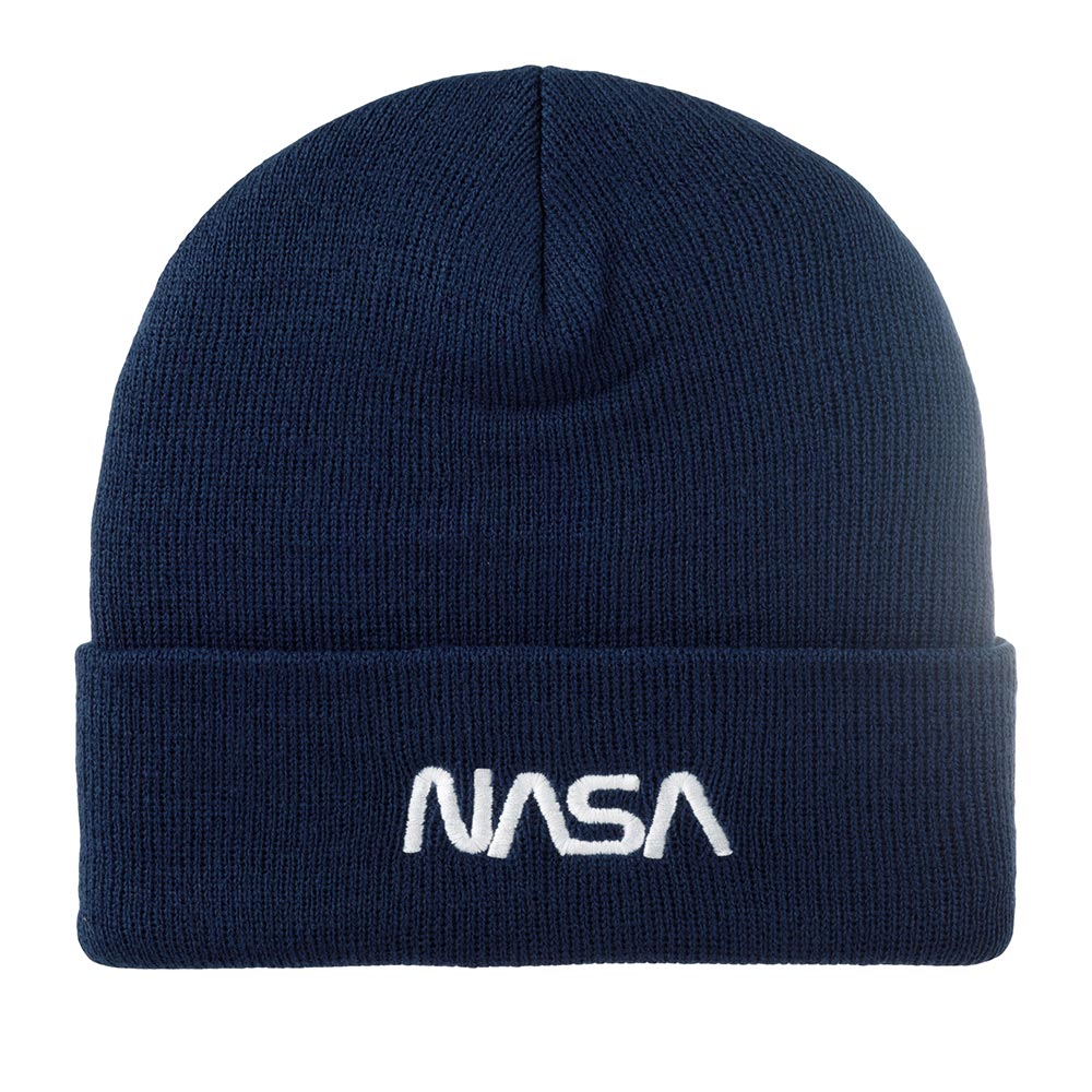 Шапка бини унисекс AMERICAN NEEDLE 21019B-NASA NASA Cuffed Knit темно-синяя one size 3140₽