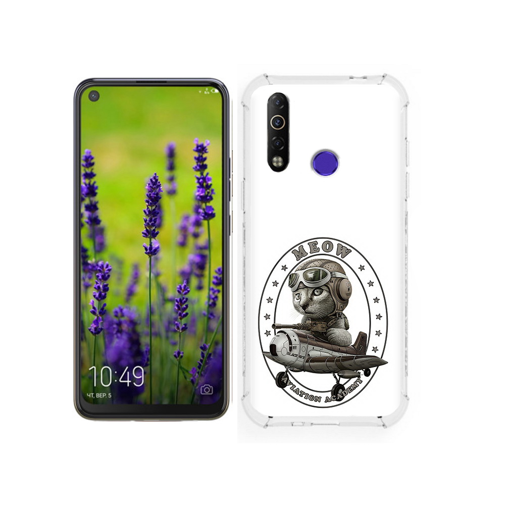 

Чехол MyPads Tocco для Tecno Camon 12 кот в самолете, Tocco