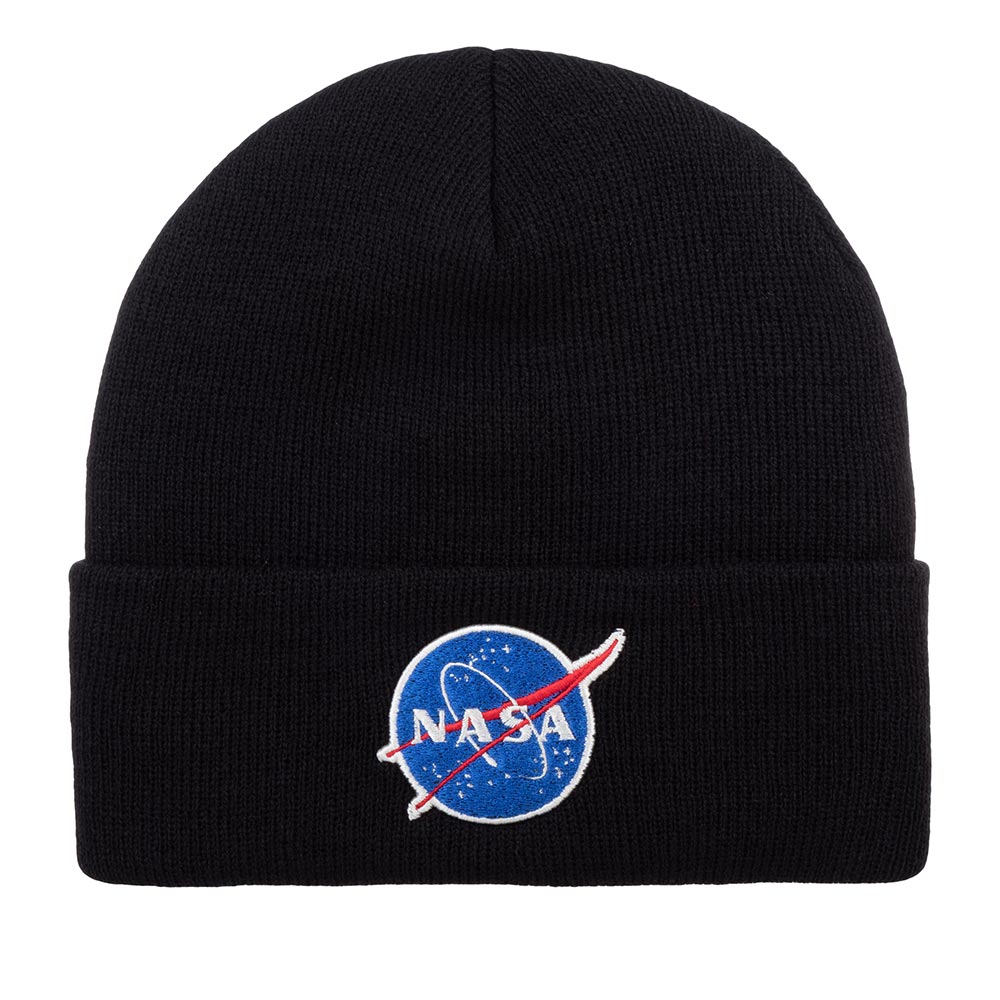 Шапка бини унисекс AMERICAN NEEDLE 21019A-NASA NASA Cuffed Knit черная one size 3455₽