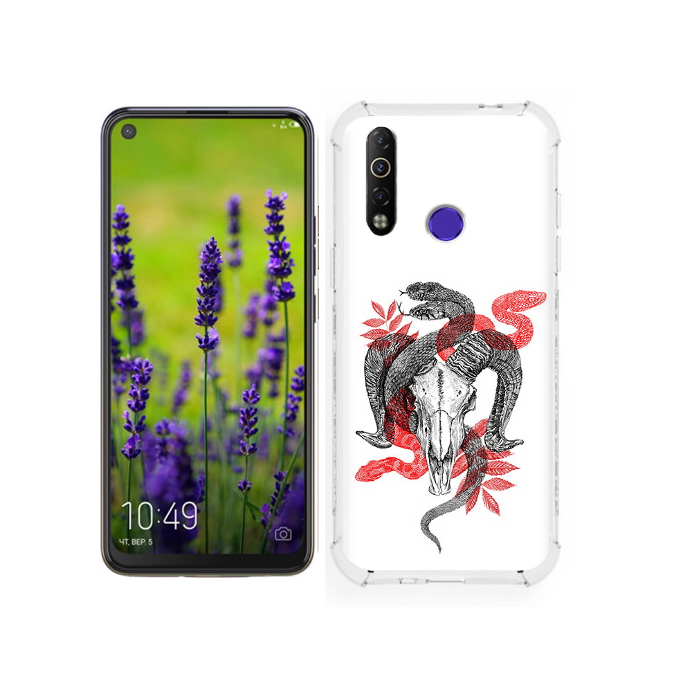 

Чехол MyPads Tocco для Tecno Camon 12 змея в черепе рисунок, Tocco