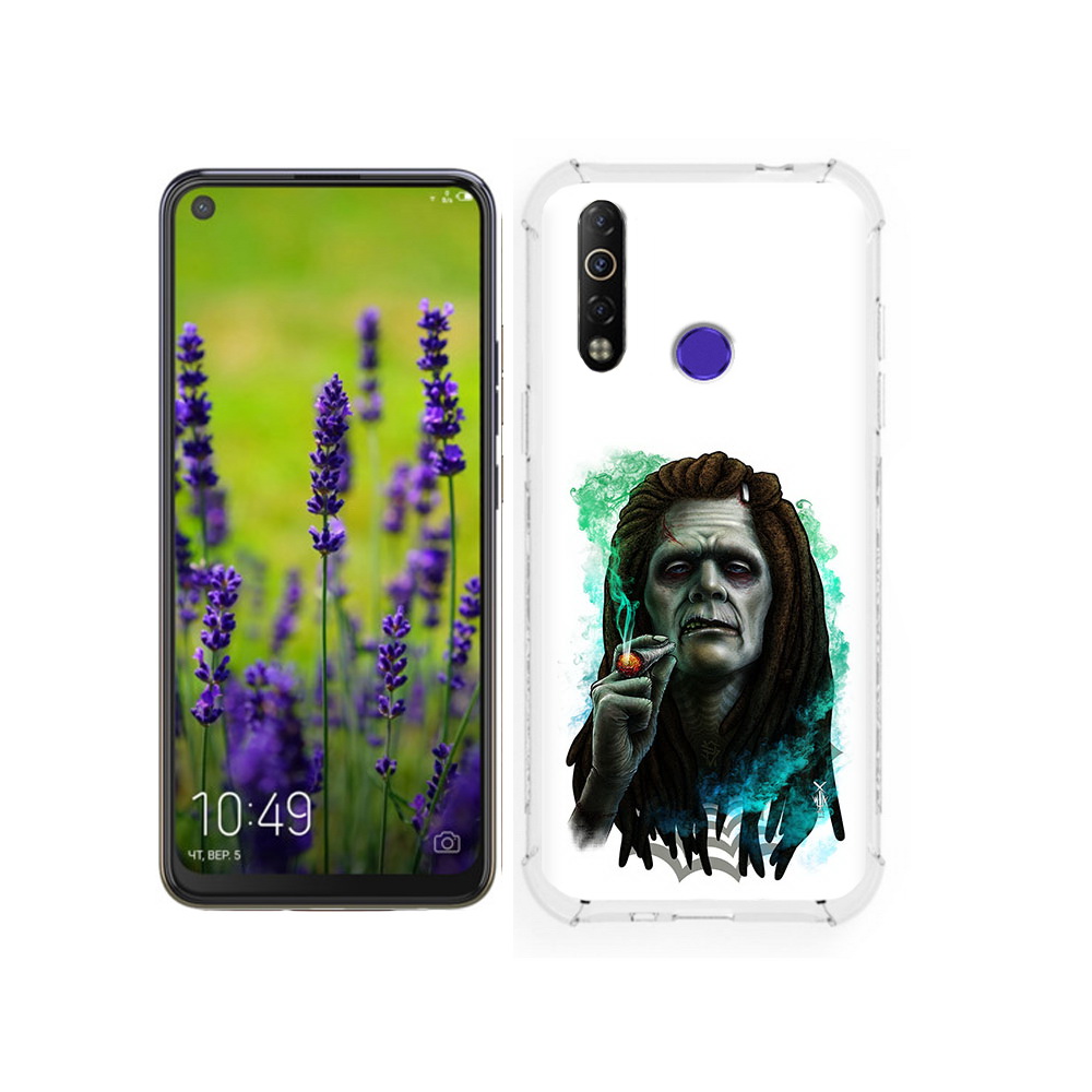 

Чехол MyPads Tocco для Tecno Camon 12 зеленый мужчина с сигаретой, Tocco