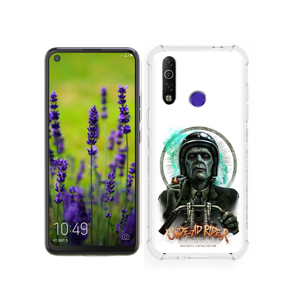 

Чехол MyPads Tocco для Tecno Camon 12 зеленый мужчина с сигаретой на мотоцикле, Tocco