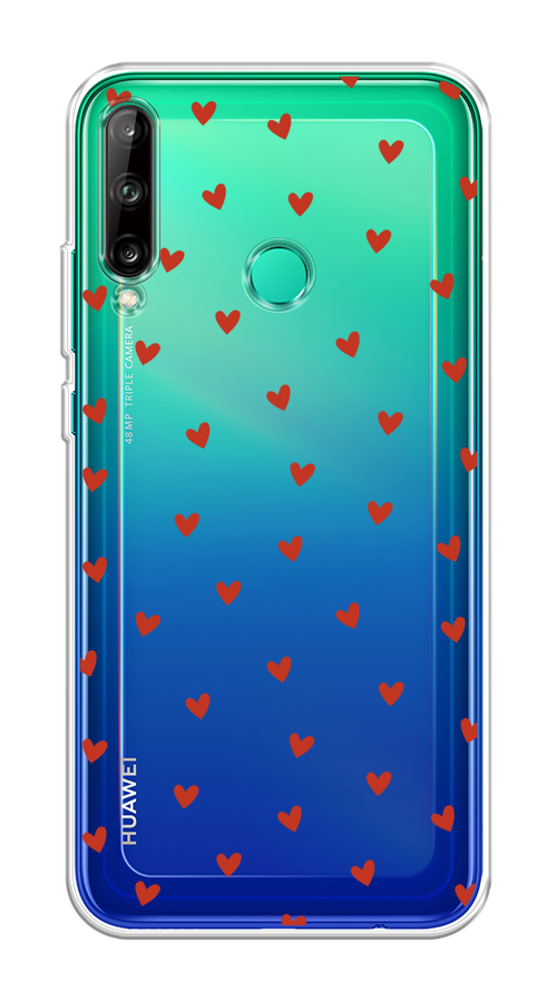 

Чехол на Honor 9C/Huawei P40 Lite E/Y7p "Red hearts", Красный;прозрачный, 612450-1