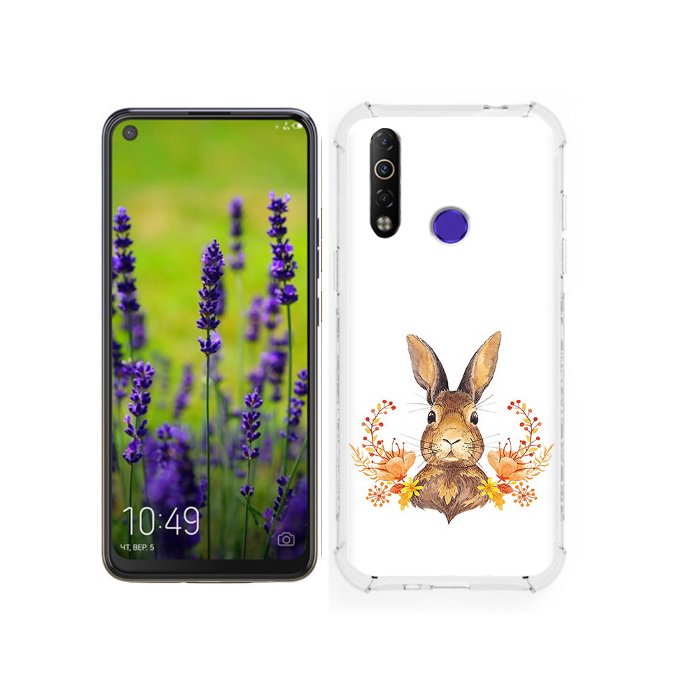 

Чехол MyPads Tocco для Tecno Camon 12 зайка в цветах, Tocco