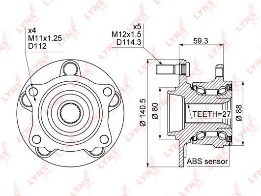 

Ступица задняя в сборе psa c-cross/4007/mitsubishi outlander ii lynxauto wh-1108