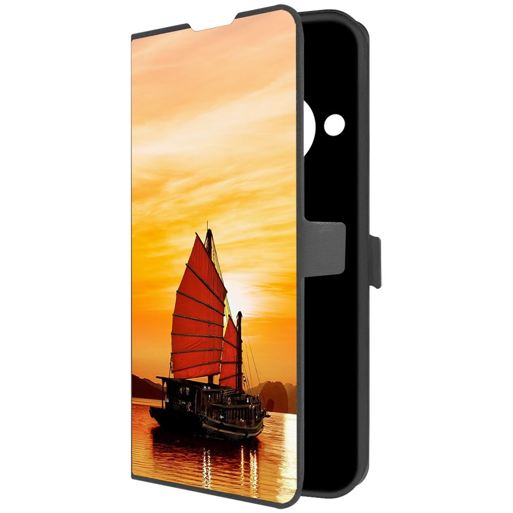 Чехол-книжка Krutoff Eco Book для Honor Magic 5 Lite Вьетнам, Бухта Халонг (черный)