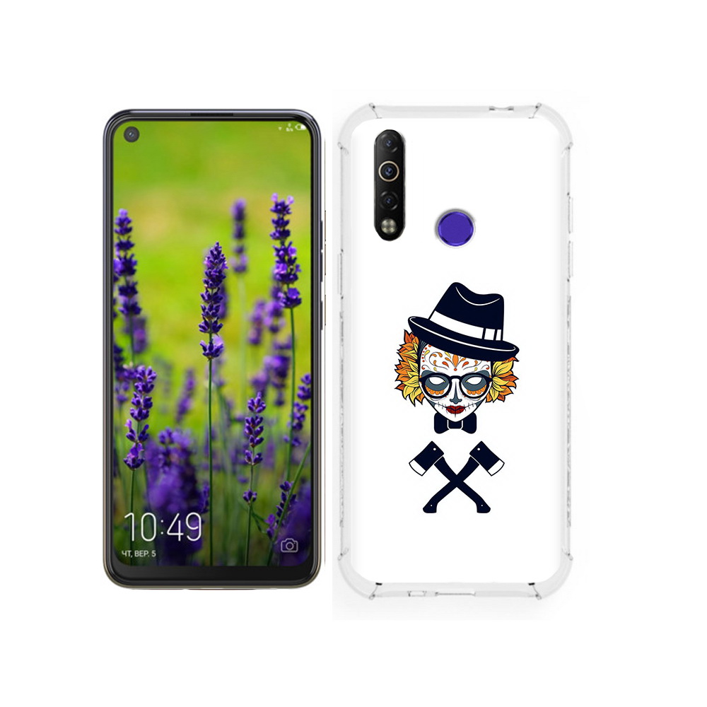 

Чехол MyPads Tocco для Tecno Camon 12 девушка в маске с топорами рисунок, Tocco